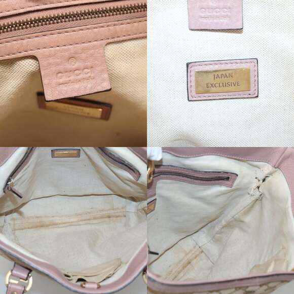 GUCCI GG Canvas Shoulder Bag Beige Gold - Picture 11 of 13